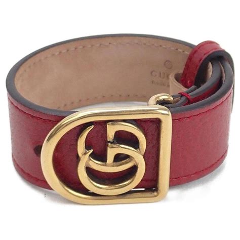 gucci leather bracelet red|gucci leather cuff bracelet.